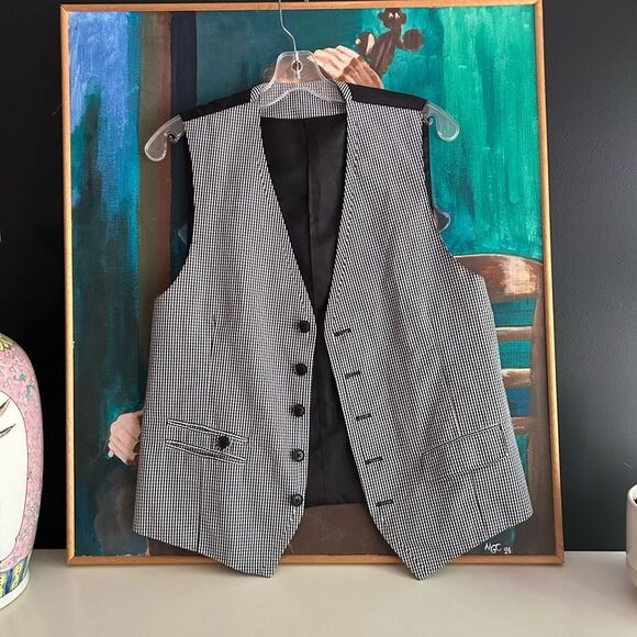 Mexx Black and White Houndstooth Vest M - Picture 5 of 15